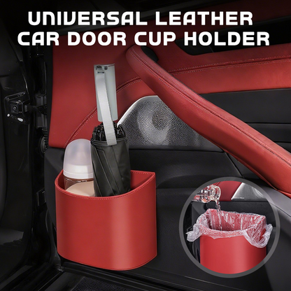 🚗 50% RABATT NU! Universell läderdörrmugghållare – premium PU‑läder, säker klämmemontering & mångsidig förvaring – perfekt för drycker, telefon och solglasögon 🧃📱
