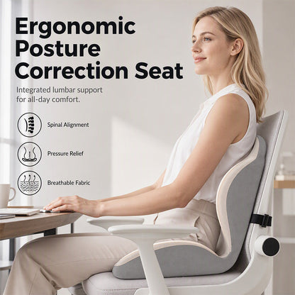 🪑 50% RABATT NU! ✨ Ergonomisk sittdyna i memory foam med ryggstöd – bekväm & stödjande för hem, kontor och bil 💺🛡️