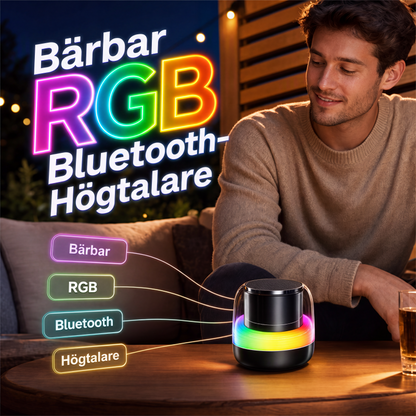🔈 50% RABATT NU! Bärbar Bluetooth-högtalare med RGB‑ljus – 360° ljud, retrodesign & levande atmosfär – perfekt för hemmet, resan och uteplatsen 🎶✨