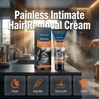 🧴 50% RABATT NU! 🔥 Men's Intimate Hair Removal Cream – smärtfri, växtbaserad & snabbverkande – perfekt för känsliga områden och grovt hår ✨🧔