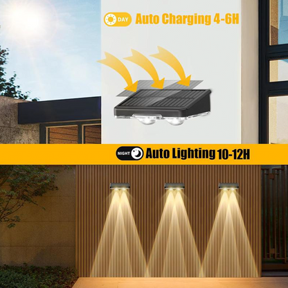 💡 50% RABATT NU! Solcellsdriven vägglampa utomhus – 3 färger & regnbåge – automatisk tändning, väderbeständig & miljövänlig – perfekt för entréer, uteplatser och trädgårdar 🌈✨