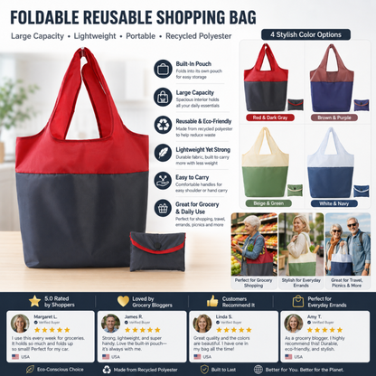 🛍️ 50% RABATT NU! Eco‑vänlig hopfällbar storhandlingsväska – rymlig, vattentät & platsbesparande – perfekt för matinköp, resor och vardagsärenden 🌿✨