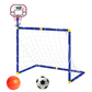 2-in-1 Kids Sports Set with Football Goal, Basketball Stand, 2 Balls & Pump