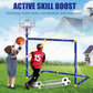 2-in-1 Kids Sports Set with Football Goal, Basketball Stand, 2 Balls & Pump