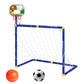 2-in-1 Kids Sports Set with Football Goal, Basketball Stand, 2 Balls & Pump