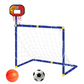 2-in-1 Kids Sports Set with Football Goal, Basketball Stand, 2 Balls & Pump