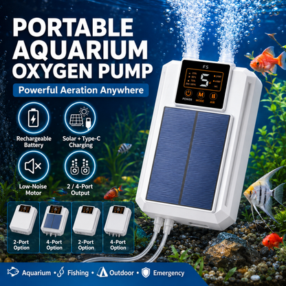 🐟 50% RABATT NU! Portabel syrepump för akvarium – dubbel strömförsörjning, ultratyst & justerbart flöde – perfekt för hemakvarier, fisketurer och nödsituationer 🌊✨