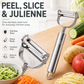 🥔 50% RABATT NU! 2-in-1 Stainless Steel Peeler and Julienne Slicer – skalning & julienne i ett – rostfritt stål, ergonomiskt grepp & lätt att rengöra – perfekt för grönsaksförberedelser ✨🔪