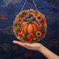 🍂 50% RABATT NU! Höstlig pumpakrans i diamanter – komplett DIY-kit med akrylbas, färgkodade pärlor & upphängningskedja – perfekt för höst- och skördeinredning 🎃✨