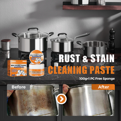 🧹 50% RABATT NU! Multipurpose Rust & Stain Cleaning Paste – kraftfull mot rost & fläckar, skadar inte ytor & lätt att applicera – perfekt för kök, badrum och garage ✨🧽