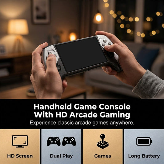 🎮 50% RABATT NU! 🕹️ Handhållen spelkonsol – tvåspelarläge, 5-tums HD-skärm & ergonomiskt grepp – retrokul var du än är! ✨