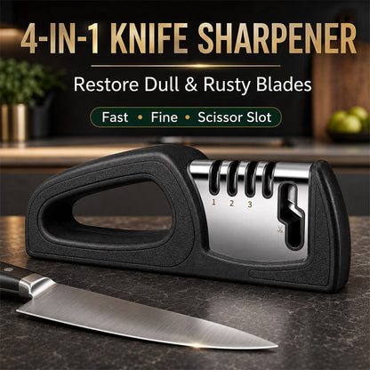🔪 50% RABATT NU! 4-in-1 Multi-Stage Kitchen Knife Sharpener – 4-i-1-slipning, återställer skärpa & stabil användning – perfekt för köksknivar och saxar ✨🧑‍🍳