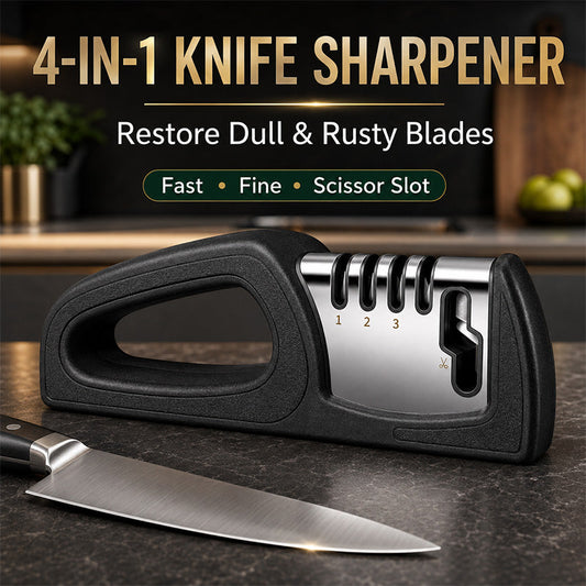 🔪 50% RABATT NU! 4-in-1 Multi-Stage Kitchen Knife Sharpener – 4-i-1-slipning, återställer skärpa & stabil användning – perfekt för köksknivar och saxar ✨🧑‍🍳