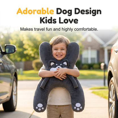 🚗 50% RABATT NU! Children's H-Shaped Car Travel Pillow – ergonomisk H-form, integrerat bältesspår & mjuk plysch – perfekt för bilresor och barnets komfort 🐻✨