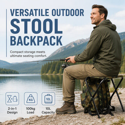 🪑 50% RABATT NU! Portable Folding Chair Backpack – 2-i-1 hopfällbar stol med 10L ryggsäck – perfekt för camping, vandring och fiske 🎒✨