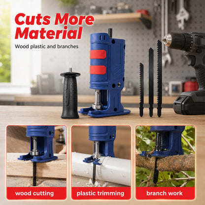 🔧 50% RABATT NU! ⚡ Portable Electric Drill to Reciprocating Saw Adapter – enkel borrkonvertering, ergonomiskt handtag & 3 utbytbara blad – perfekt för DIY-projekt och hemmareparationer 🛠️✨
