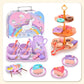 🦄 50% RABATT NU! ⏰ Enhörningsslott Låtsas Tekanna Set – komplett 37-delars paket, säker & portabel – perfekt för kreativ lek och social utveckling 🎀✨