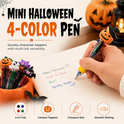 🖊️ 50% RABATT NU! 🎃 Halloween Cartoon 4-Color Ballpoint Pen – mini 4-i-1, livfulla färger & precisionsspets – perfekt för skolan, dagböcker och kreativt skrivande ✨👻