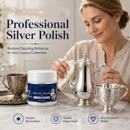 ✨ HOT SALE – 50% RABATT! ✨ Silver Shine Restoring Cream – professionell polering, mångsidig användning & långvarigt skydd – perfekt för smycken, bestick och heminredning 🥄💎