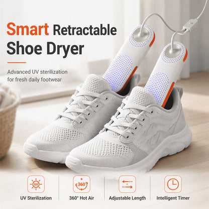 👟 50% RABATT NU! 🔥 Retractable Electric Shoe Dryer with UV Sterilization – smart utdragbar design, UV-sterilisering & snabb värmecirkulation – perfekt för alla skor 🦶✨