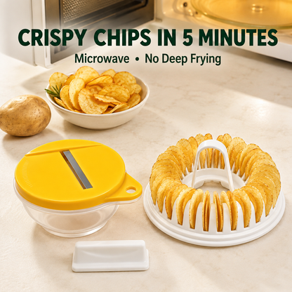 🥔 50% RABATT NU! 🍟 DIY-maskin för potatischips till mikrovågsugn – oljefria, krispiga & hälsosamma – perfekt för hemmagjorda snacks 🥗✨