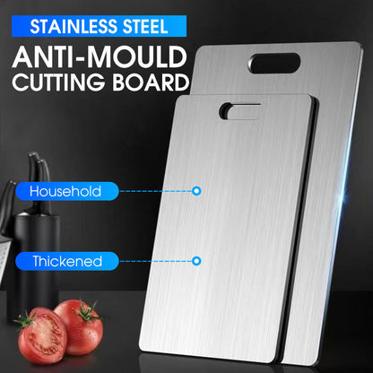 🔪 50% RABATT NU! 🥩 Förtjockad mögelresistent skärbräda i rostfritt stål – dubbelsidig, antibakteriell & hygienisk – perfekt för köket och livsmedelssäkerhet 🧼✨