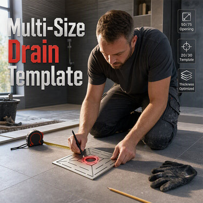 🧱 50% RABATT NU! 🔧 Galvanized Steel Floor Drain Tiling Ruler – en mall för flera storlekar, hållbar & exakt – perfekt för proffs och gör-det-själv-renoverare 🛠️✨