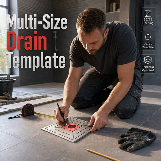 🧱 50% RABATT NU! 🔧 Galvanized Steel Floor Drain Tiling Ruler – en mall för flera storlekar, hållbar & exakt – perfekt för proffs och gör-det-själv-renoverare 🛠️✨