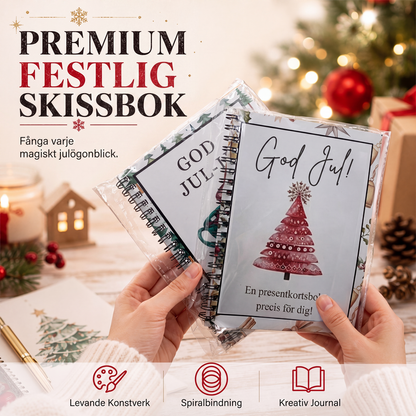 🎄 50% RABATT NU! 📖 Premium teckenbok för högtider – flexibel spiraldesign, levande färger & bärbar A6-storlek – perfekt för julkort, teckningar och minnen ✨🎅