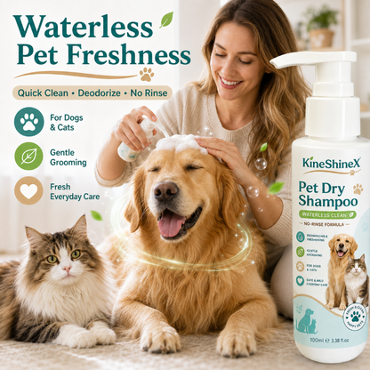 🐾 50% RABATT NU! Vattenfritt torrschampo för husdjur – utan sköljning, luktdämpande & mild skummousse – perfekt för hundar, katter och kaniner ✨