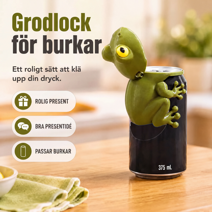 🐸 50% RABATT NU! ✨ Söt grodformad lock till dryckesburk – söt 3D-design, fällbar locköppning & kompatibel med standardburkar – perfekt för fester, picknickar och vardagen 🎉🧃