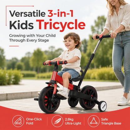 🚲 50% RABATT NU! 🧒 3-i-1 trehjuling och balanscykel för barn – mångsidig, hopfällbar & ergonomisk – perfekt för barn 2–6 år 🛴✨