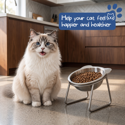 🐕 50% RABATT NU! 🥣 15° lutad upphöjd matskål för hund – naturlig ätposition, minskar uppstötningar & nacksmärta – perfekt för små raser och äldre hundar 🦴✨