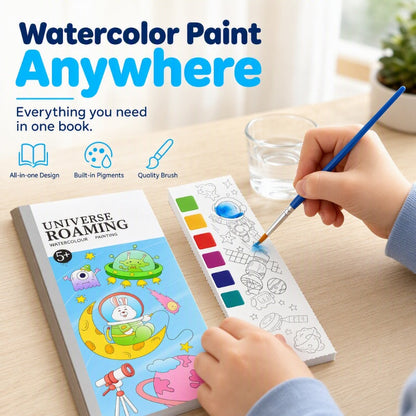 🎨 50% RABATT NU! ✨ Pocket Watercolor Painting Book for Kids – inbyggda pigment, rivbara sidor & bärbar design – perfekt för kreativ lek på språng 🖌️🌈