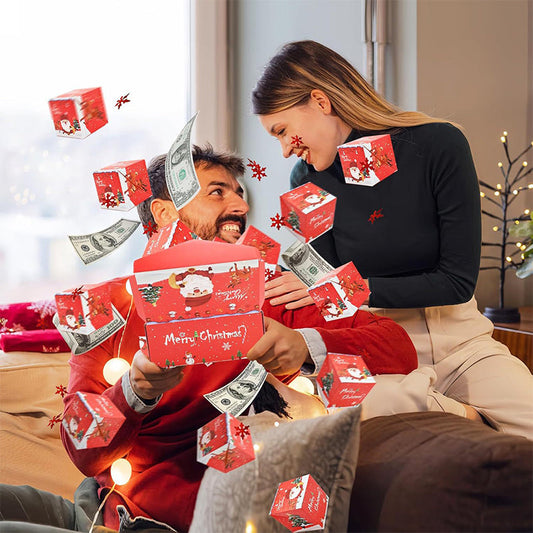 🎄 JULKLAPP – 50% RABATT NU! 🎄 Explosiv Pop-Up Överraskning Pengar Presentask – unik pop-up design, rymlig interiör & enkel montering – perfekt för födelsedagar, bröllop och högtider 🎁✨