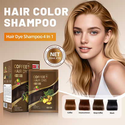 💇‍♀️ 50% RABATT NU! 🌿 4-in-1 Herbal Hair Dye Shampoo – rengör, vårdar, färgar & reparerar – perfekt för fullständig täckning av grått hår ✨🌸