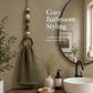🧺 50 % RABATT NU! 🌿 Dekorativ handdukshängare med pärlor och träring – naturlig bohemisk charm – perfekt för kök, badrum och hall ✨