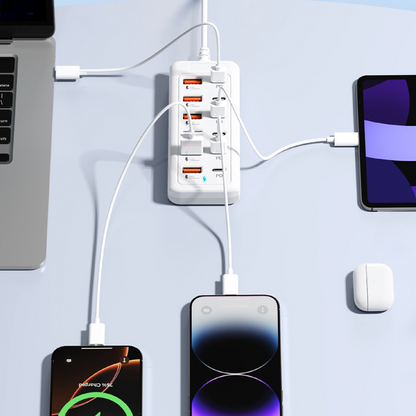 🔌 50% RABATT NU! ⚡ High-Speed 12-Port USB Hub – ladda upp till 12 enheter samtidigt, snabbladdning & kompakt design – perfekt för skrivbordet och resan ✨