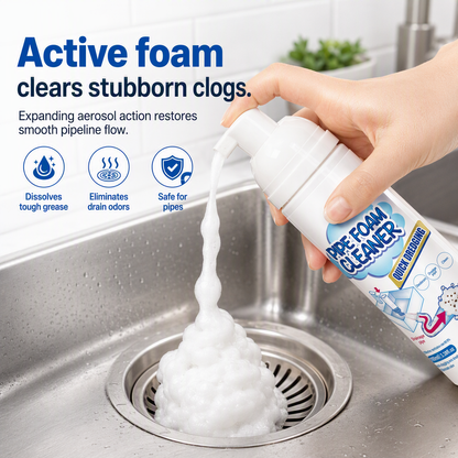 🧼 50% RABATT NU! Household Pipe Foam Cleaner & Deodorizer – aktivt skum, djup expansion & universell avloppsrengöring – perfekt för handfat, kök och golvbrunnar ✨