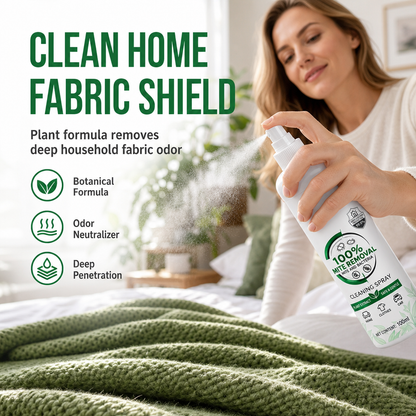 🌿 50% RABATT NU! Växtextrakt spray mot kvalster i textilier – tar bort lukt, allergener & skyddar tygfibrer – perfekt för sängkläder, soffor och mattor ✨