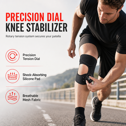 🦵 50% RABATT NU! Justerbart silikonstöd för knäskålen – precisionskompression, vridratt & andningsbar design – perfekt för löpning, tennis och träning ✨