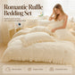 🛏️ 50% RABATT NU! ✨ 4-delat sängklädeset – enfärgat med volangkant – mjukt, andningsbart & romantiskt – perfekt för en lyxig sovplats 🌸