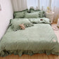 🛏️ 50% RABATT NU! ✨ 4-delat sängklädeset – enfärgat med volangkant – mjukt, andningsbart & romantiskt – perfekt för en lyxig sovplats 🌸