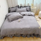 🛏️ 50% RABATT NU! ✨ 4-delat sängklädeset – enfärgat med volangkant – mjukt, andningsbart & romantiskt – perfekt för en lyxig sovplats 🌸