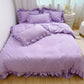 🛏️ 50% RABATT NU! ✨ 4-delat sängklädeset – enfärgat med volangkant – mjukt, andningsbart & romantiskt – perfekt för en lyxig sovplats 🌸