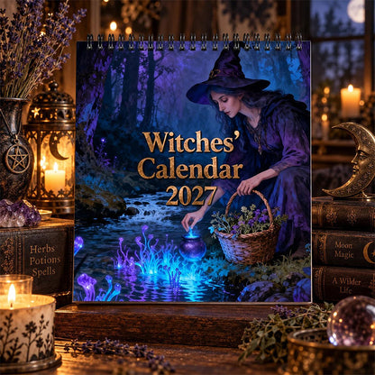 🔮 50% RABATT NU! 🧙‍♀️ Mystiska Häxkalender 2027 – magisk, gotisk & atmosfärisk väggkalender – perfekt för sovrum, läshörnor och kreativa utrymmen ✨🌙