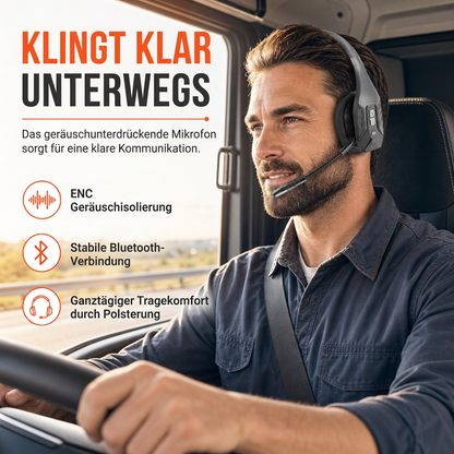 🎧Trådlöst Bluetooth Callcenter-headset med ENC-brusreducering och automatisk parkoppling för kundservice och lastbilsförare