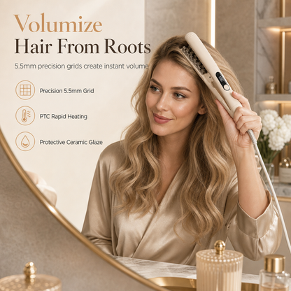 Negative Ion Hair Crimper & Volumizing Iron with LCD Display