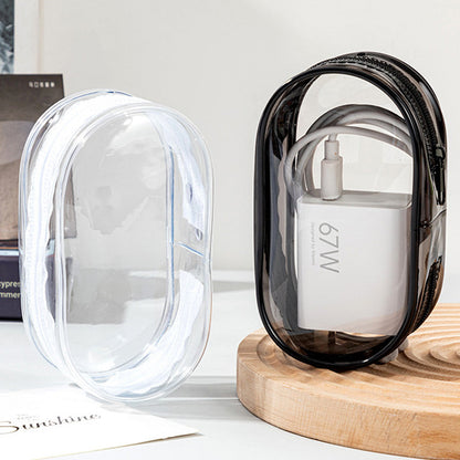 🔌 50% RABATT NU! Multifunktionell transparent förvaringspåse för datakablar – enkel överblick, dragkedja & krok – perfekt för resor, gym och kontor ✨