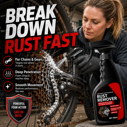 🔥 50% RABATT NU! Fast Acting Hardware Rust Remover Spray – djupgående skum, snabbverkande & rostskyddande – perfekt för verktyg, kedjor och garageprylar 🛠️✨